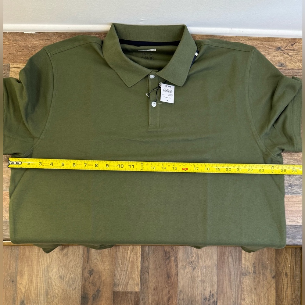 Jos.A.Bank tailored fit pique polo shirt, size XL, army green color NWT - Picture 4 of 9
